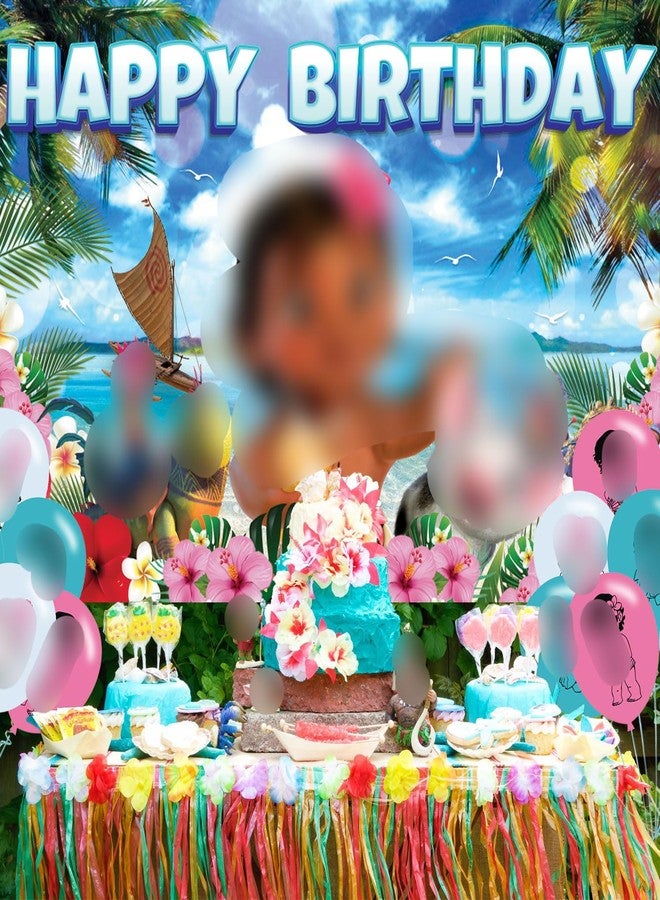 PINUO Princess Ocean Birthday Party Supplies Backdrop 5x3 Princess Boys Kids Happy Birthday Background Photography Ocean Party Decorations Banner Photo Booth Props - Image 4